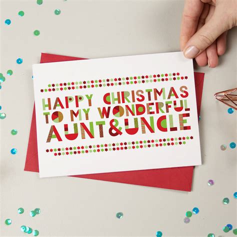 Wonderful Aunt And Uncle Christmas Card By A Is For Alphabet