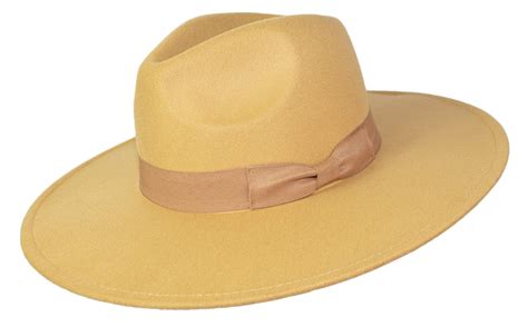 Buy Large Felt Flat Wide Brim Panama Fedora Rancher Hat Wide Brimmed