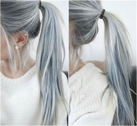 Blue Hair Dyed Hair Hair Hair Dye Long Hair Silver
