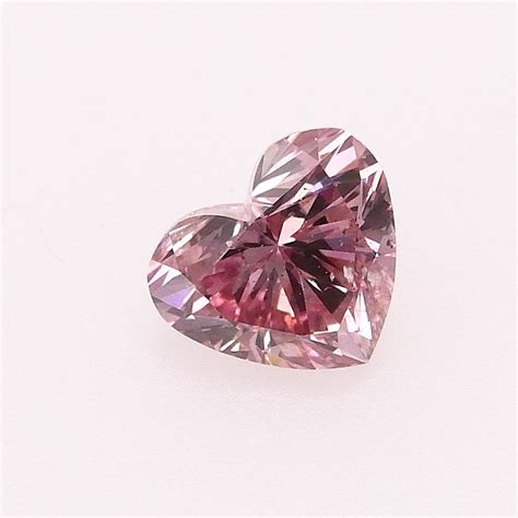 017 Carat Fancy Intense Pink Diamond 4p Heart Shape Si2 Clarity