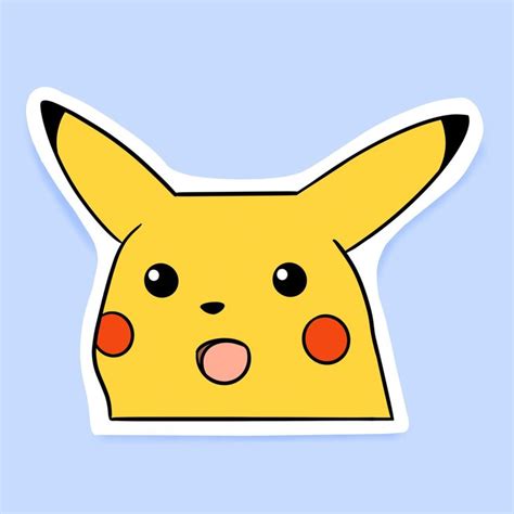 Pikachu Meme Waterproof Glossy Sticker Pokemon Sticker Etsy Pokemon