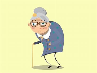 Woman Deed Walking Animation 2d Grandmother Right