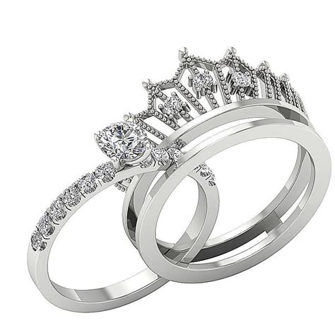 Https://tommynaija.com/wedding/crown Engagement Wedding Ring Set