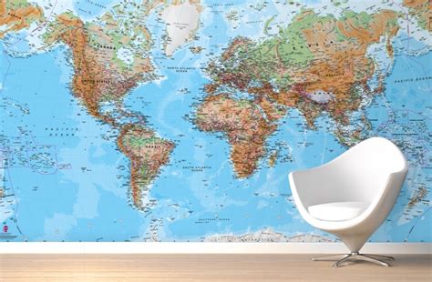 Free Download Physical World Map Wall Mural Wallpaper 764x500 For