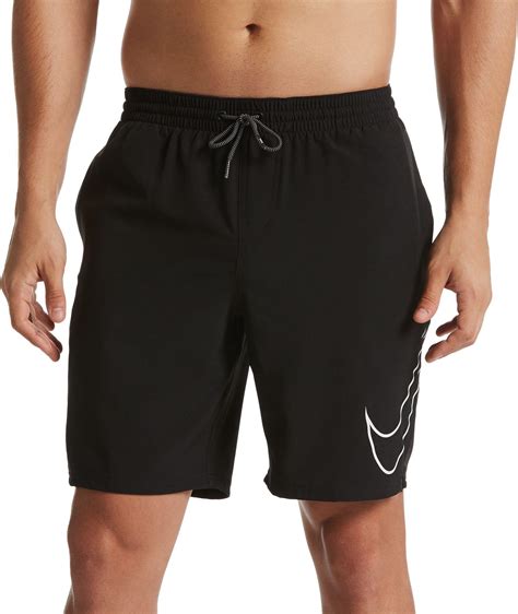 Nike Perforated Swoosh Stretch 9 Swim Trunks In Black For Men Lyst