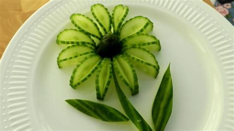 3 Simple Cucumber Flower Design Fruit And Vegetable Carving Cutting