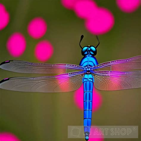 Art Blue Metalic Dragonfly Nature Professional