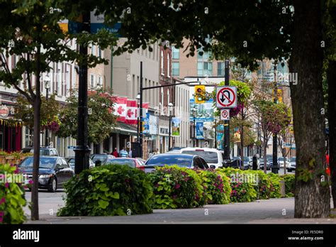 Downtown Barrie Ontario Street Scene Stock Photo Alamy