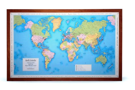 Maps World Traveler Personalized Wall Map World Traveller