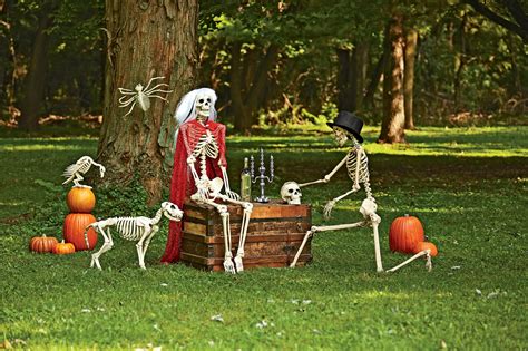 Posable Skeletons Halloween Outdoor Decorations Creepy Halloween