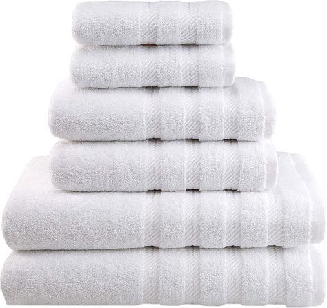 American Soft Linen Bath Towel Sets 6 Piece Towel Set Bright White