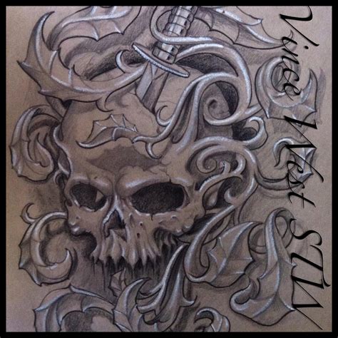 Skull Filigree 2 By Vincewesttattoo On Deviantart