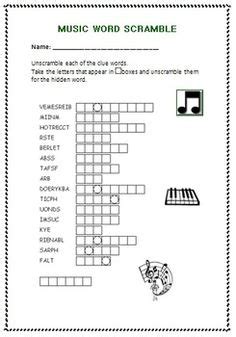 You will find all of the puzzle clues. A 20 question crossword puzzle based on the instruments of ...