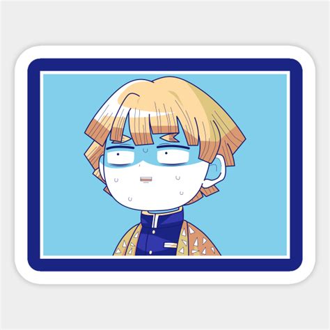 Zenitsu Demon Slayer Funny Face Zenitsu Sticker Teepublic