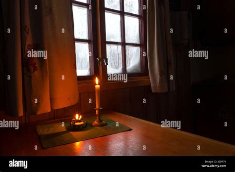 Candle Window Snow Hi Res Stock Photography And Images Alamy