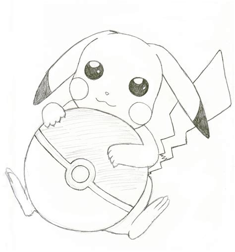 Cute Pikachu Drawings In Pencil Sketch Coloring Page