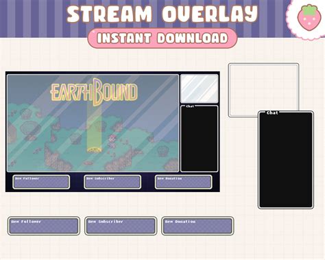 Twitch Stream Overlay Retro Simple Earthbound Inspired Etsy