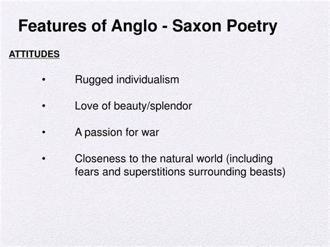 Ppt Features Of Anglo Saxon Poetry Attitudes • Rugged Individualism