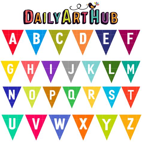 Bunting Alphabet Clip Art Set Daily Art Hub Free Clip