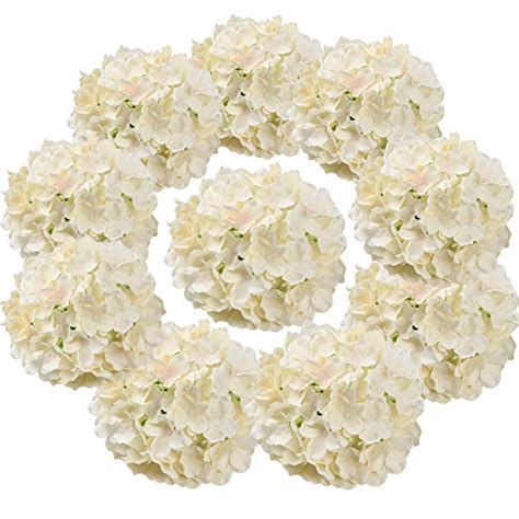 flojery silk hydrangea heads artificial flowers heads with stems for home wedding decor pack of