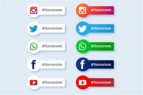 Social Media Lower Third Rectangle And Circle Banners 1233210 Vector