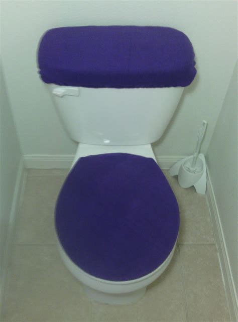 Solid Color Fleece Fabric Toilet Seat Cover Set Bathroom Etsy