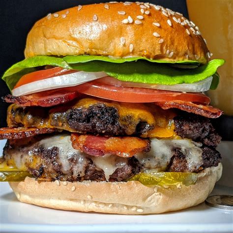 Double Bacon Cheeseburger Food Delicious Eating Photography Food