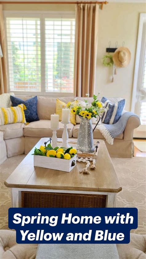 Spring Home With Yellow And Blue Summer Living Room Decor Summer
