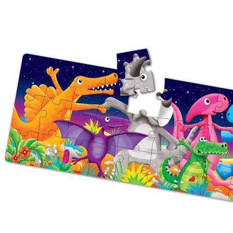 The Learning Journey Long And Tall Puzzles Color Dancing Dinos 51 Piece