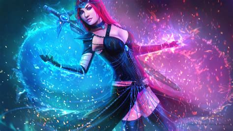 Wallpaper : anime girls, League of Legends, pink hair, realistic