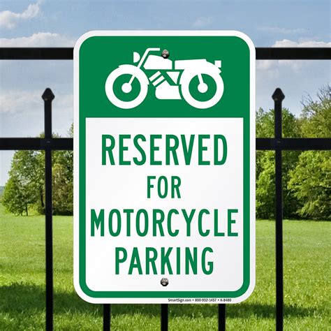 Reserved For Motorcycle Parking Sign With Bike Graphic Sku K 8480