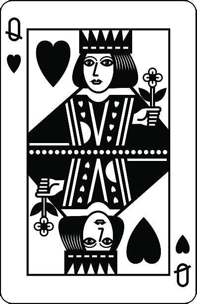 Heart suit two royal flush playing cards. Queen Of Hearts Card Illustrations, Royalty-Free Vector ...