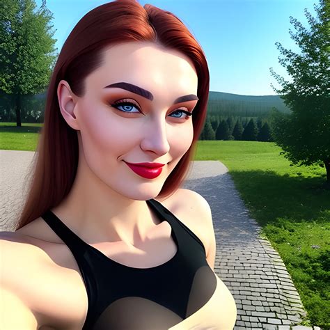 russian 20 year old girl taking outdoor selfie arthub ai