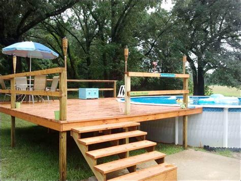 The best thing about this project is that the sides of your. High Quality Wooden Above Ground Swimming Pool Deck ...