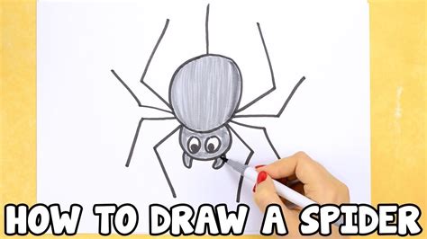 How To Draw A Spider Drawing Tutorial For Beginners Or Kids Youtube
