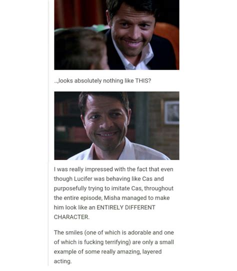 Supernatural Tumblr Textpost Cast Misha Collins Set Cas Castiel Casifer Lucifer Supernatural