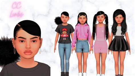 Sims 4 Cas Urban Pre Teen Look Book Cc Links And Sim Download Youtube