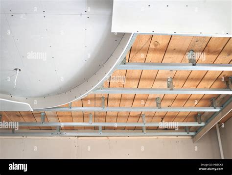 Suspended Ceiling Consisting Of Plasterboard Stock Photo Alamy