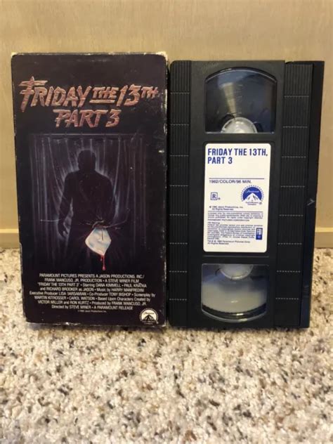 Friday The 13th Part 3 Vhs Tape 1982 Early 1989 Release Horror Classic