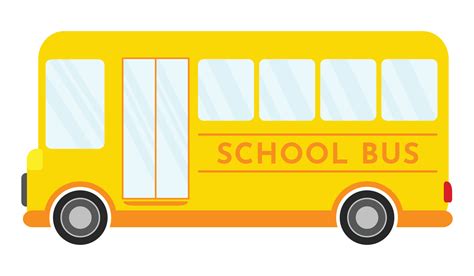 School Bus Cartoon Animated Vector Illustration Clipart Isolated Design