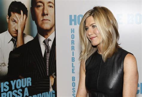 Jennifer Aniston Opts For Racy Leather Dress At Horrible Bosses London