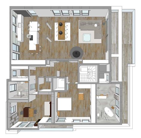 Verschiedene wohnungsgrößen & zimmer bei einer loftwohnung in frankfurt wählen. penthouse loft bauhausstil innenarchitektur modern ...