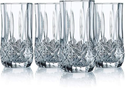 Elegant Highball Glasses Set Of 12 Clear Heavy Base Tall Bar Glass 16 Oz Drinking Glasses