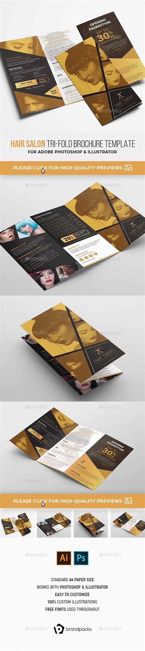 Hair Salon Tri Fold Brochure By Brandpacks Graphicriver