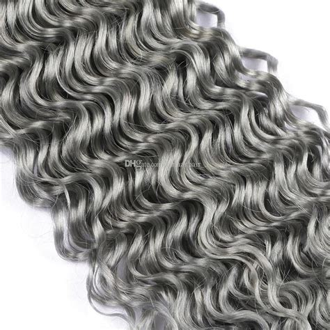 Quality Silver Grey Deep Wave Human Hair 3 Bundles Virgin Brazilian