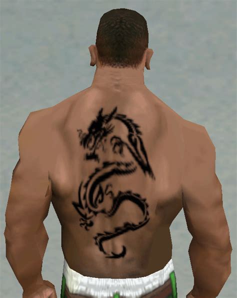 Gta San Andreas Tribal Back Tattoo Black Mod