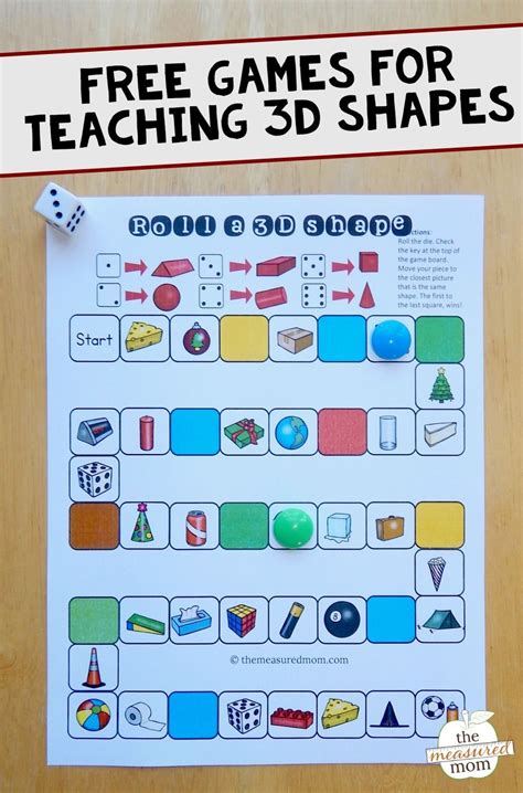My family lives in an urban community and as such we don't have the ability to use the standard chalk and rock hopscotch board, but i've found some great indoor solutions! Free games for teaching about 3D shapes | Shapes ...