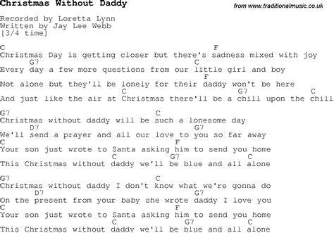 Christmas Carolsong Lyrics With Chords For Christmas Without Daddy