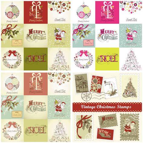 Download Retro Christmas cards vector | Free Stock Vector Art ...