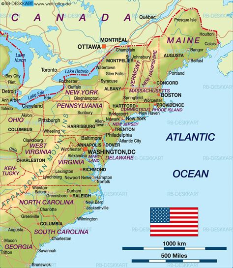 Map Of East Coast Map Of East Coast Usa United States Map In The